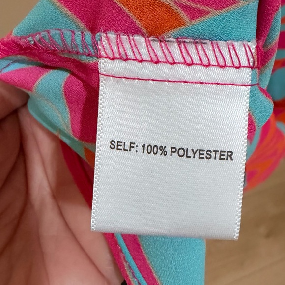 Rose & Olive Sleeveless Tassel Tie Neck Multicolor Floral Print High Low NWT XL - Picture 7 of 8